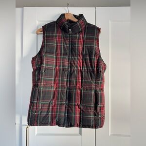 Eddie Bauer Plaid Down Vest | Size Medium